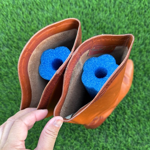 Vintage Gloria Vanderbilt Brown Leather Western Cowboy Fashion Boots (size 7.5) - Picture 3 of 12